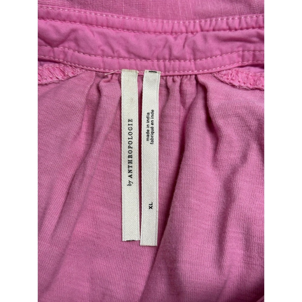 Anthropologie Dress Womens XL Pink Cutout Mini Summer Beach Vacation Pockets - Picture 6 of 11